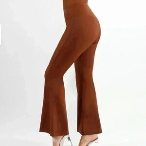 POPILUSH High Rise Tummy Control Split Hem Flare Pants